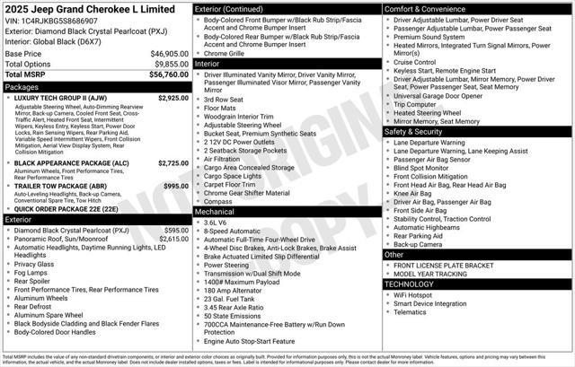 2025 Jeep Grand Cherokee GRAND CHEROKEE L LIMITED 4X4