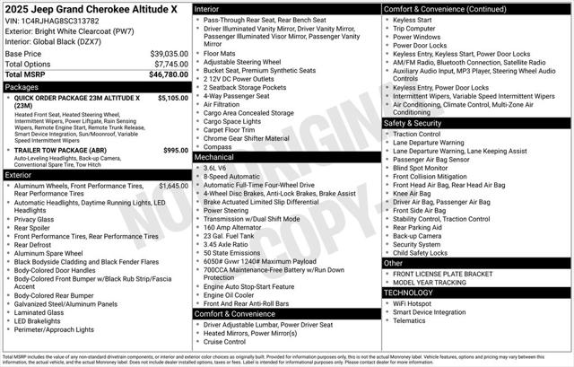 2025 Jeep Grand Cherokee GRAND CHEROKEE ALTITUDE X 4X4