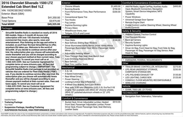 2016 Chevrolet Silverado 1500 1LZ