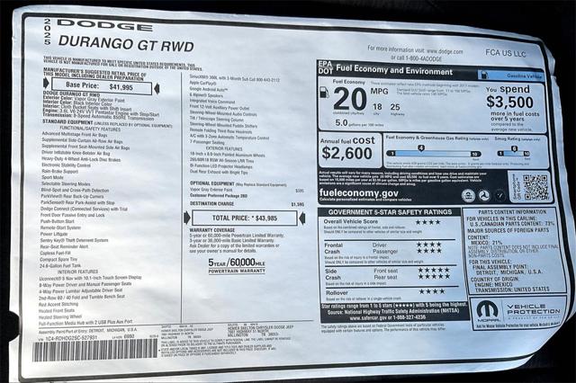 New 2025 Dodge Durango For Sale in Millington, TN