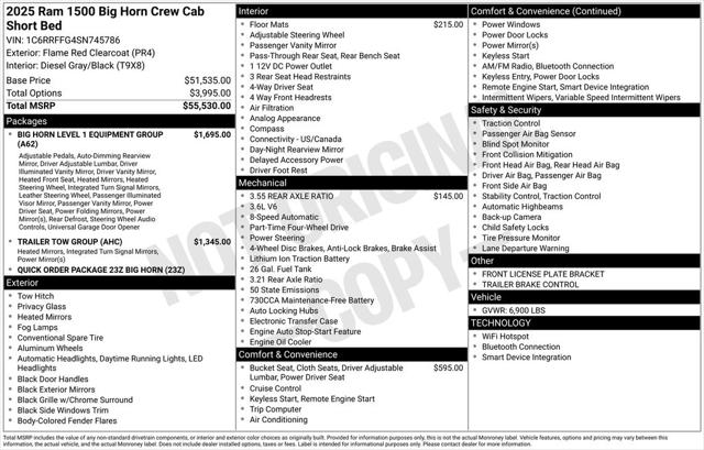 2025 RAM Ram 1500 RAM 1500 BIG HORN CREW CAB 4X4 57 BOX