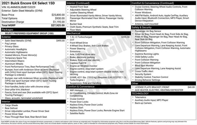 2021 Buick Encore GX FWD Select