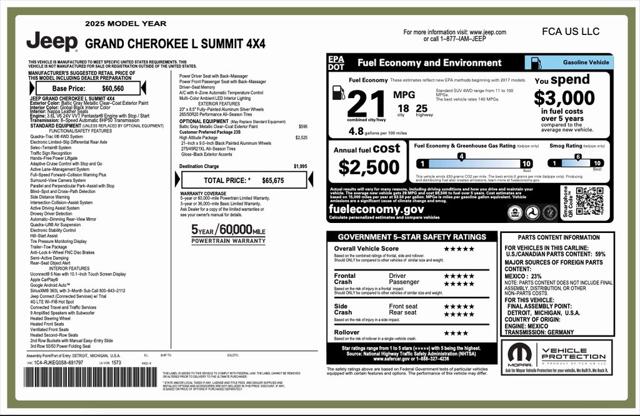 2025 Jeep Grand Cherokee GRAND CHEROKEE L SUMMIT 4X4