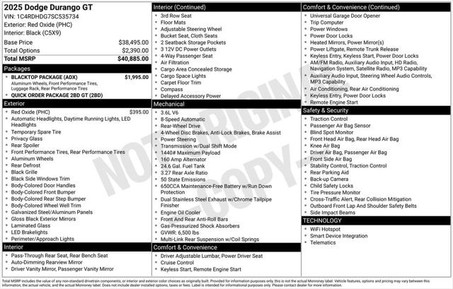 2025 Dodge Durango DURANGO GT RWD