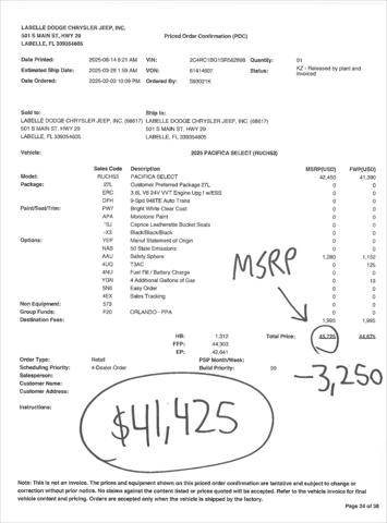 2025 Chrysler Pacifica PACIFICA SELECT