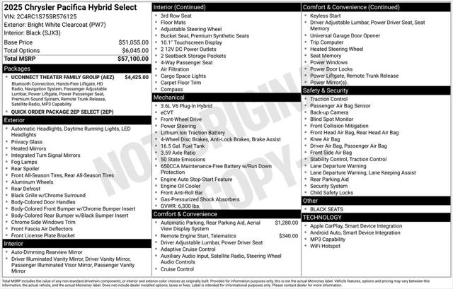 2025 Chrysler Pacifica Hybrid PACIFICA PLUG-IN HYBRID SELECT