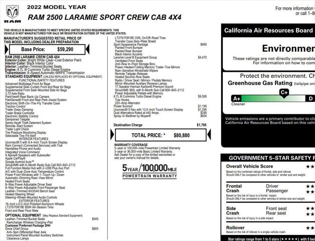 2022 RAM 2500 Laramie Crew Cab 4x4 64 Box