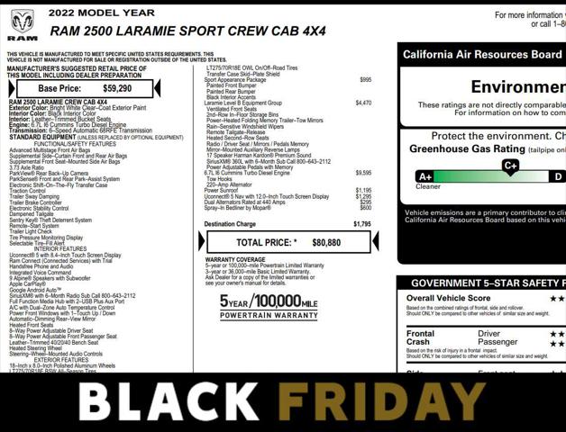 2022 RAM 2500 Laramie Crew Cab 4x4 64 Box 2022 RAM 2500 Laramie Crew Cab 4x4 64 Box