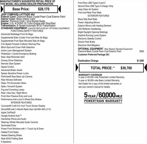 2025 Jeep Compass COMPASS LATITUDE 4X4 2025 Jeep Compass COMPASS LATITUDE 4X4