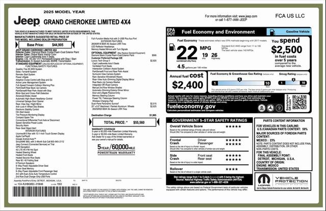 2025 Jeep Grand Cherokee GRAND CHEROKEE LIMITED 4X4