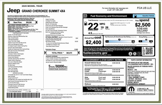 2025 Jeep Grand Cherokee GRAND CHEROKEE SUMMIT 4X4