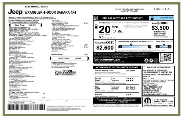 2025 Jeep Wrangler WRANGLER 4-DOOR SAHARA