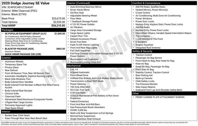 2020 Dodge Journey SE Value