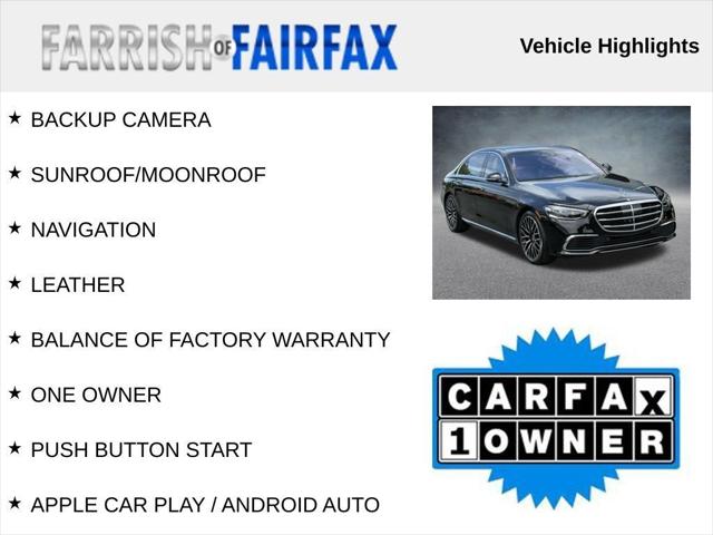 2021 Mercedes-Benz S 580 4MATIC 2021 Mercedes-Benz S 580 4MATIC