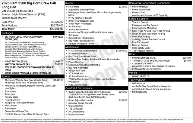 2025 RAM Ram 3500 RAM 3500 BIG HORN CREW CAB 4X4 8 BOX