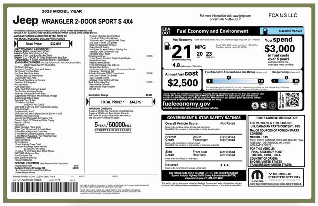 2025 Jeep Wrangler WRANGLER 2-DOOR SPORT S