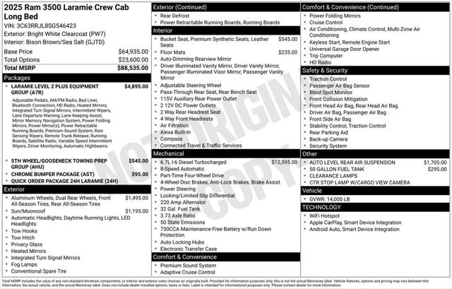 2025 RAM Ram 3500 RAM 3500 LARAMIE CREW CAB 4X4 8 BOX
