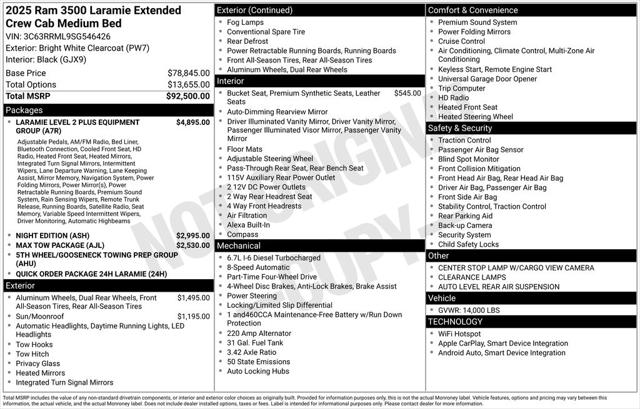 2025 RAM Ram 3500 RAM 3500 LARAMIE MEGA CAB 4X4 64 BOX