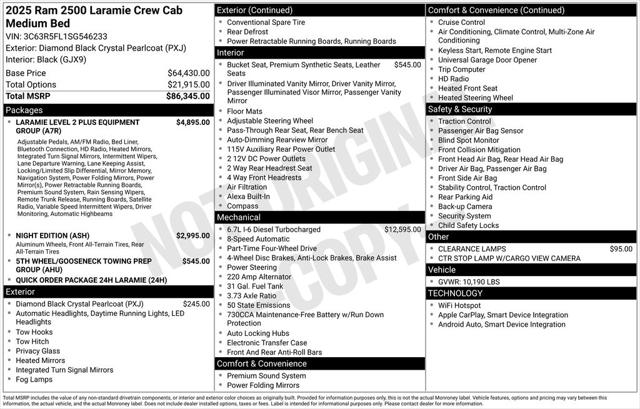 2025 RAM Ram 2500 RAM 2500 LARAMIE CREW CAB 4X4 64 BOX