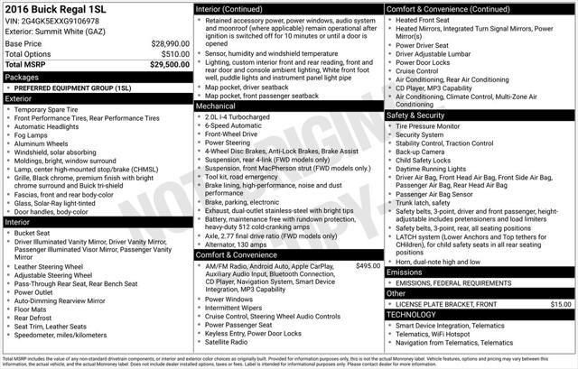 2016 Buick Regal Turbo 2016 Buick Regal Turbo