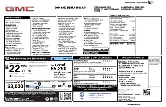 2024 GMC Sierra 1500 4WD Crew Cab Short Box AT4