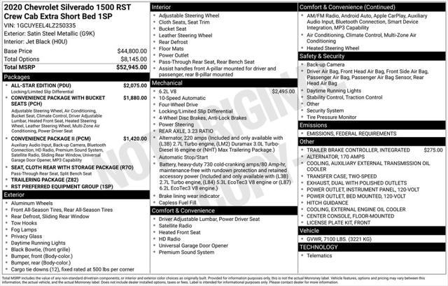 2020 Chevrolet Silverado 1500 4WD Crew Cab Short Bed RST
