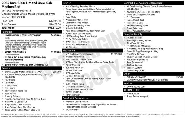 2025 RAM Ram 2500 RAM 2500 LIMITED CREW CAB 4X4 64 BOX