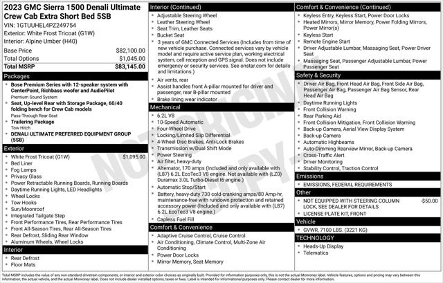 2023 GMC Sierra 1500 4WD Crew Cab Short Box Denali Ultimate