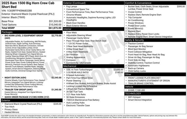 2025 RAM Ram 1500 RAM 1500 BIG HORN CREW CAB 4X4 57 BOX 2025 RAM Ram 1500 RAM 1500 BIG HORN CREW CAB 4X4 57 BOX