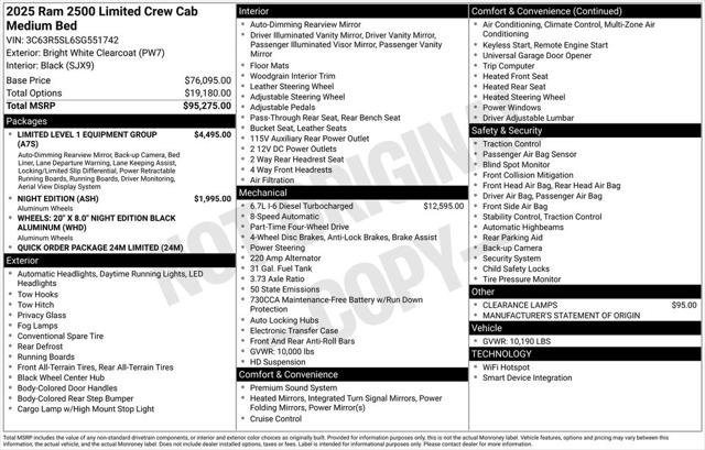 2025 RAM Ram 2500 RAM 2500 LIMITED CREW CAB 4X4 64 BOX