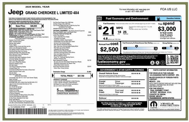 2025 Jeep Grand Cherokee GRAND CHEROKEE L LIMITED 4X4
