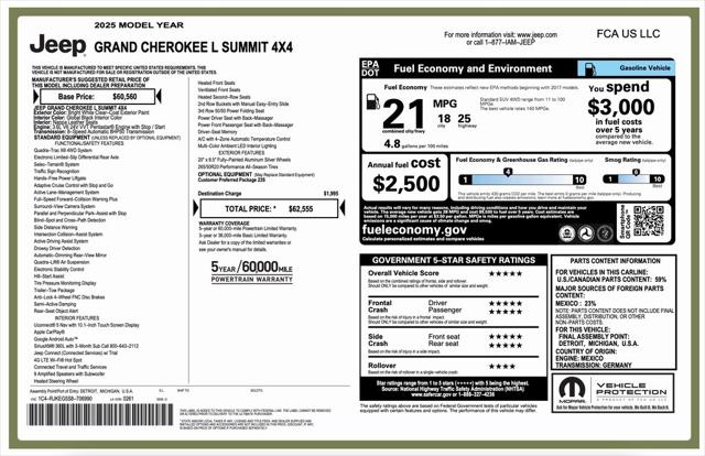 2025 Jeep Grand Cherokee GRAND CHEROKEE L SUMMIT 4X4