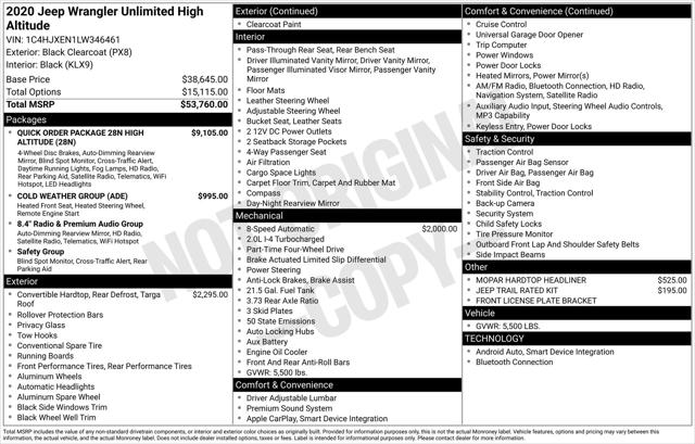 2020 Jeep Wrangler Unlimited High Altitude 4X4