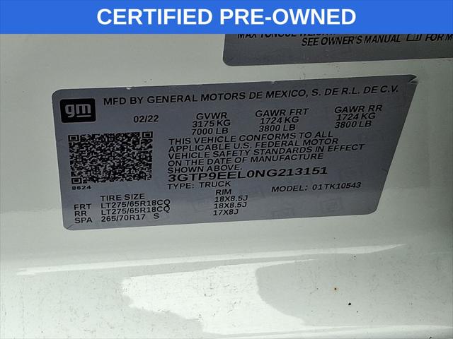 2022 GMC Sierra 1500 Limited 4WD Crew Cab Short Box AT4