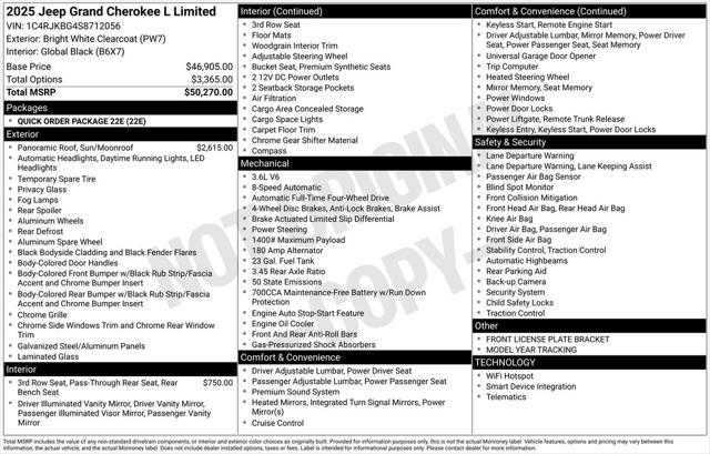 2025 Jeep Grand Cherokee GRAND CHEROKEE L LIMITED 4X4