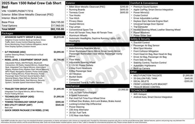 2025 RAM Ram 1500 RAM 1500 REBEL CREW CAB 4X4 57 BOX