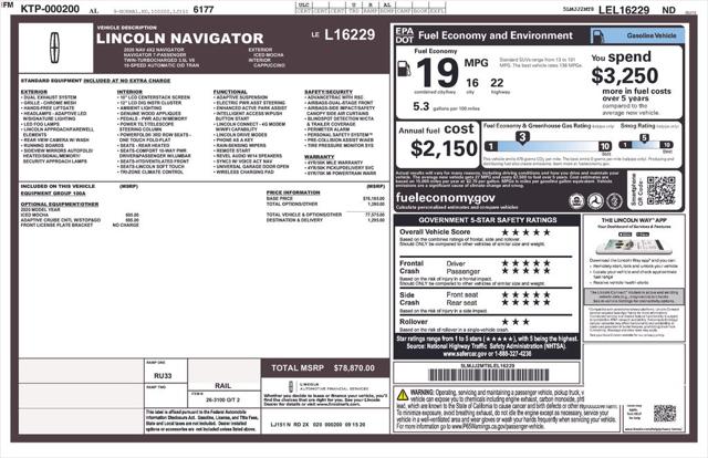 Used 2020 Lincoln Navigator Standard For Sale in Muscle Shoals, AL