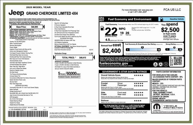 2025 Jeep Grand Cherokee GRAND CHEROKEE LIMITED 4X4