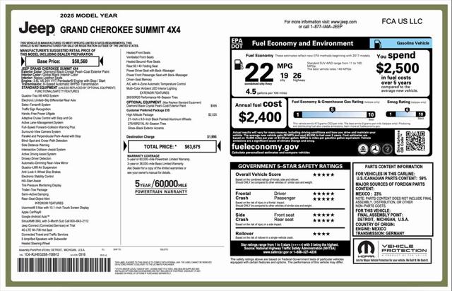 2025 Jeep Grand Cherokee GRAND CHEROKEE SUMMIT 4X4