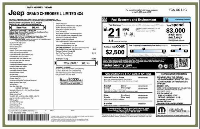 2025 Jeep Grand Cherokee GRAND CHEROKEE L LIMITED 4X4
