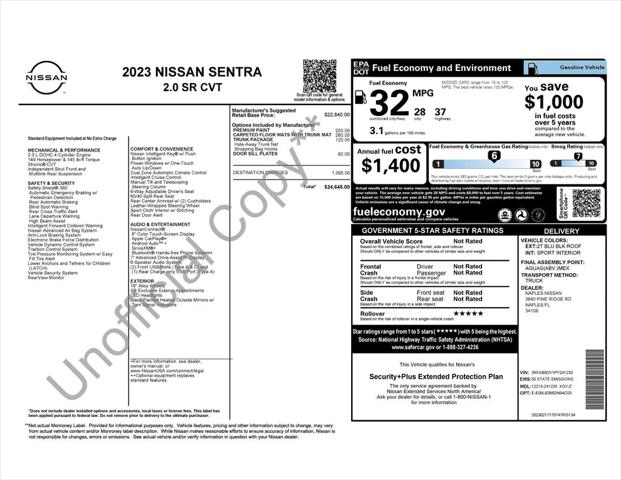 2023 Nissan Sentra SR Xtronic CVT