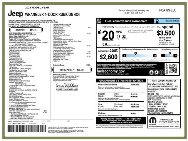 2025 Jeep Wrangler WRANGLER 4-DOOR RUBICON