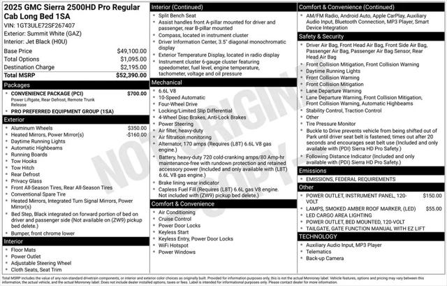 2025 GMC Sierra 2500HD 4WD Regular Cab Long Bed Pro