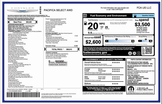 2025 Chrysler Pacifica PACIFICA SELECT AWD