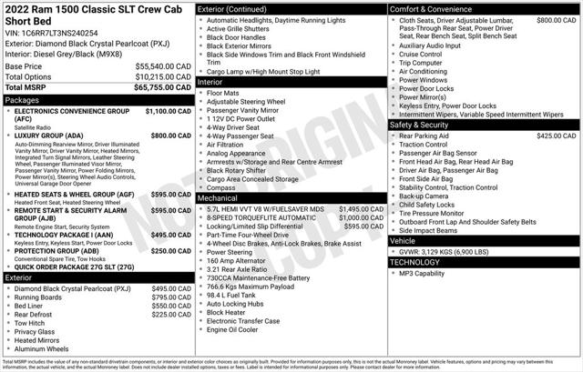 2022 RAM 1500 Classic SLT