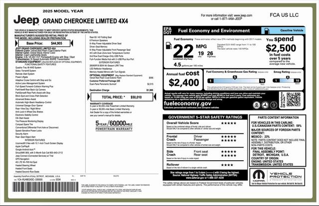 2025 Jeep Grand Cherokee GRAND CHEROKEE LIMITED 4X4