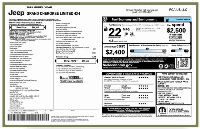2025 Jeep Grand Cherokee GRAND CHEROKEE LIMITED 4X4