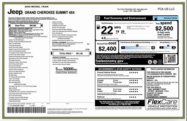 2025 Jeep Grand Cherokee GRAND CHEROKEE SUMMIT 4X4