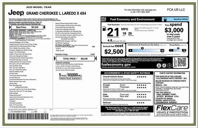 2025 Jeep Grand Cherokee GRAND CHEROKEE L LAREDO X 4X4