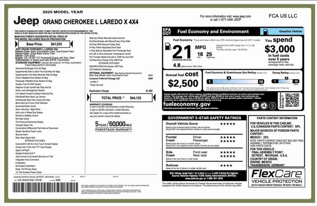2025 Jeep Grand Cherokee GRAND CHEROKEE L LAREDO X 4X4